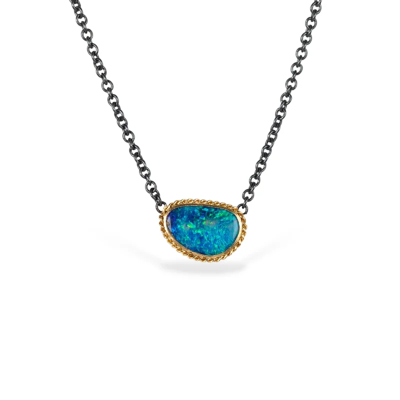 Australian Opal Oceanic Contrast Necklace