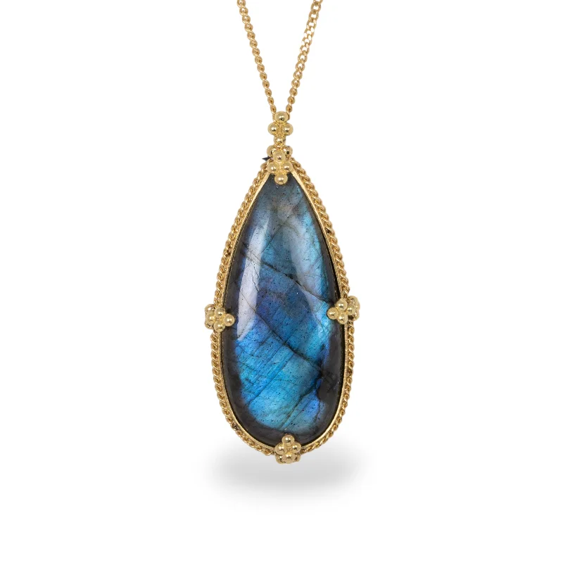 Elongated Labradorite Necklace