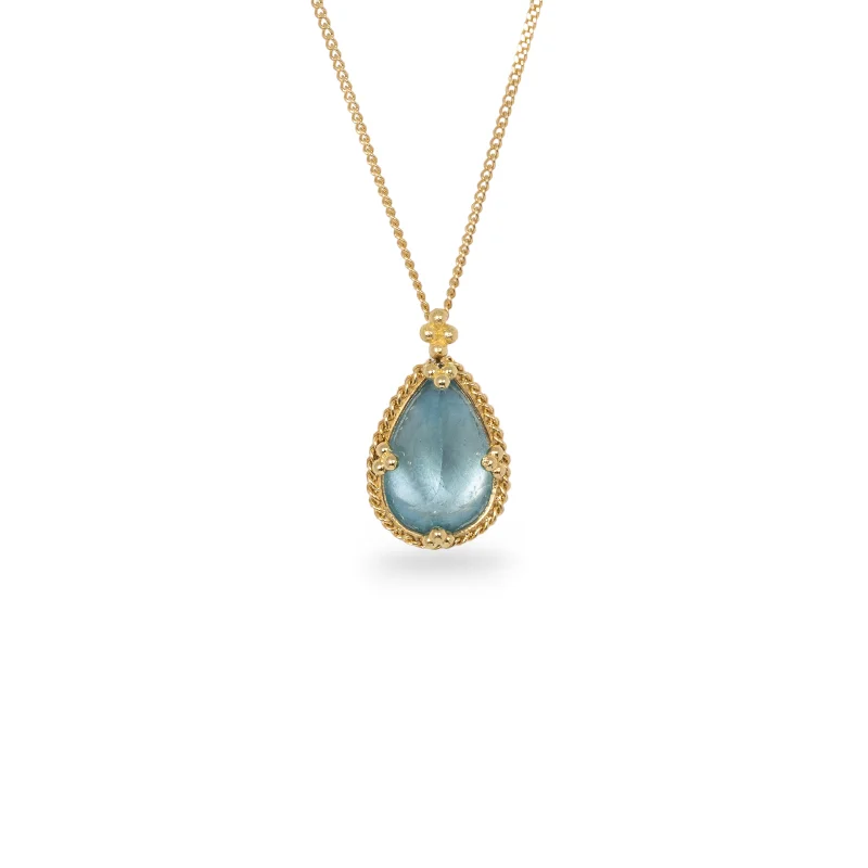 Petite Aquamarine Teardrop Necklace