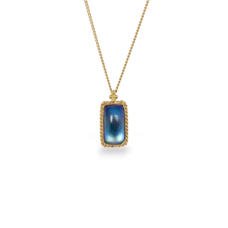 Petite Moonstone Rectangular Necklace