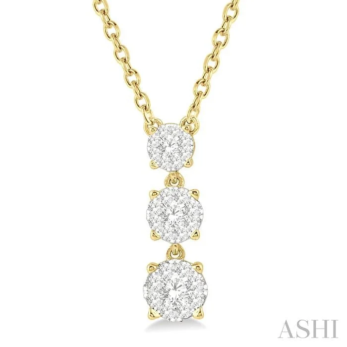 ROUND SHAPE PAST PRESENT & FUTURE LOVEBRIGHT DIAMOND PENDANT