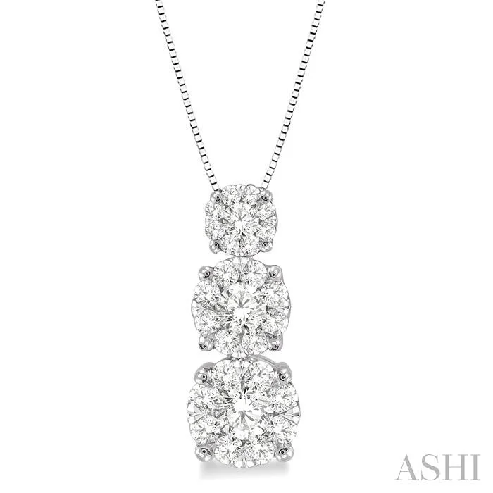 ROUND SHAPE PAST PRESENT & FUTURE LOVEBRIGHT ESSENTIAL DIAMOND PENDANT