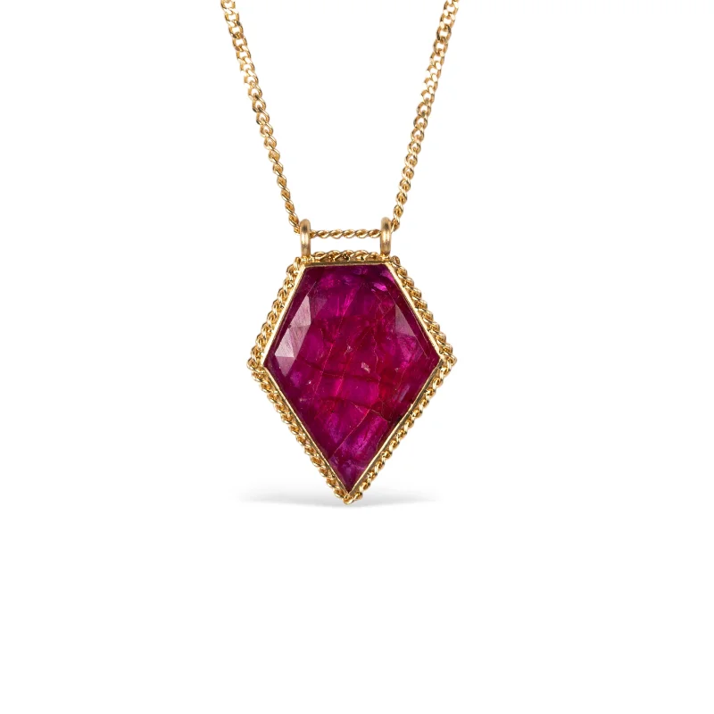 Pentagon Ruby Necklace