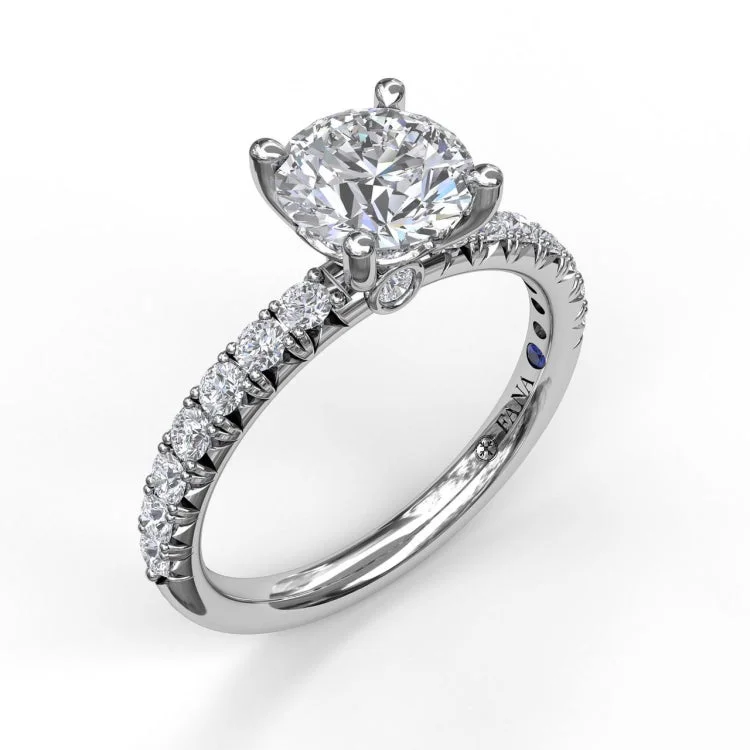 Classic Pave Round Cut Solitaire