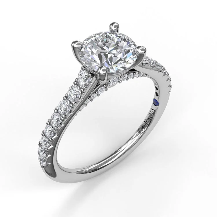 Delicate Classic Engagement Ring with Delicate Side Detail