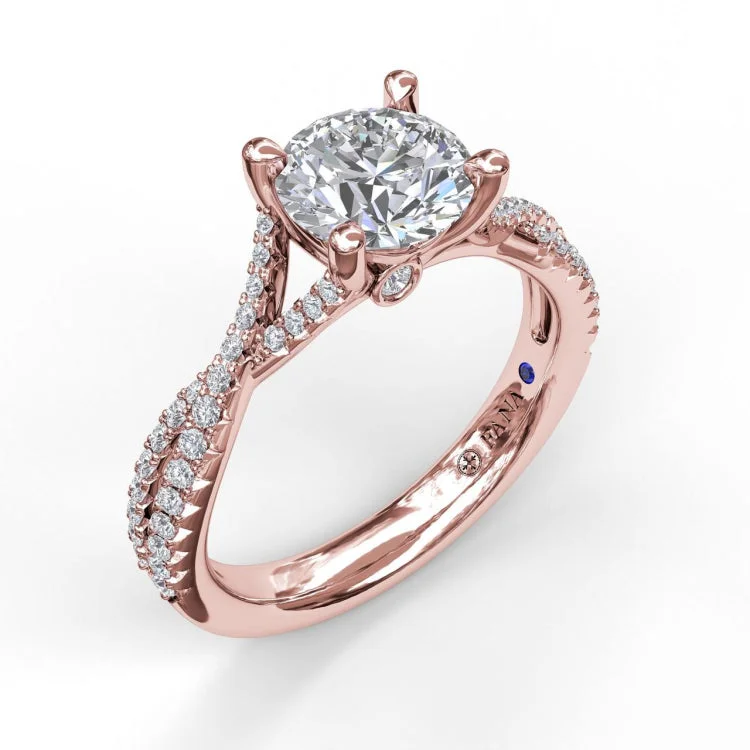 Twist Diamond Engagement Ring