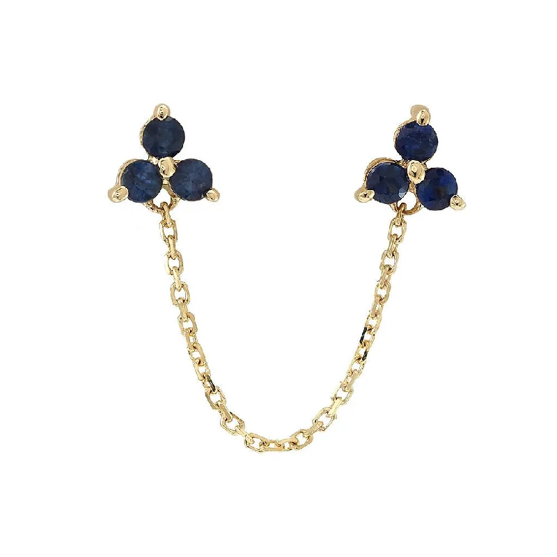 14K Y Gold 0.20cttw Single Sapphire Earring