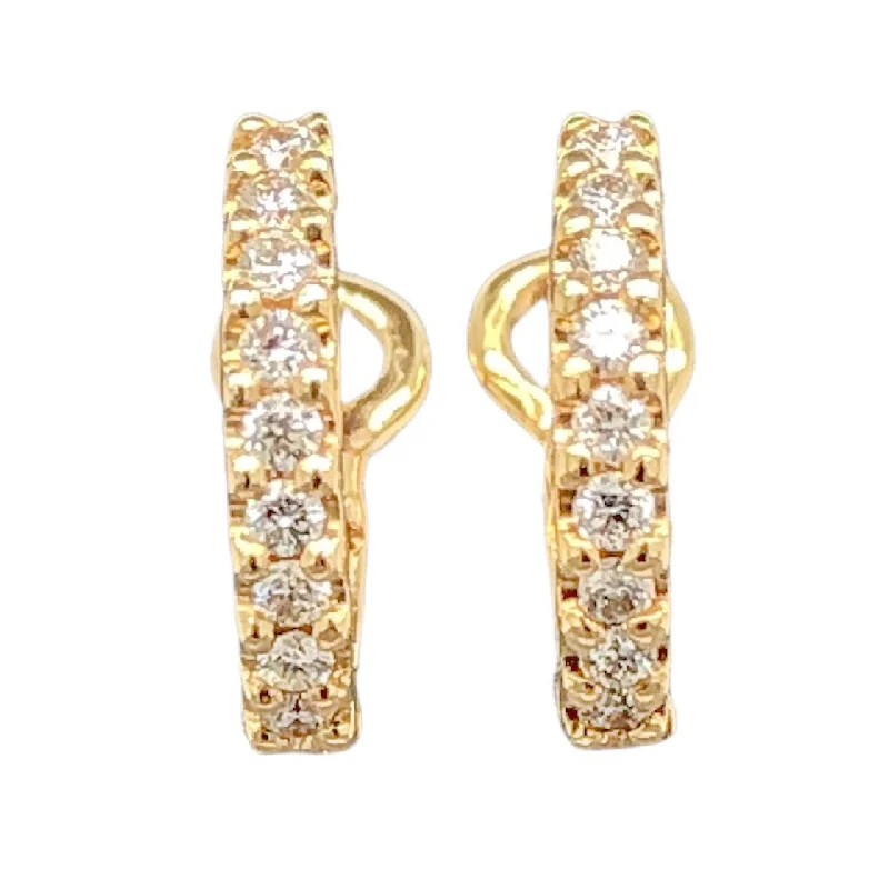 18K Y Gold 0.15ctw G/SI1 Small Diamond Huggie Earrings