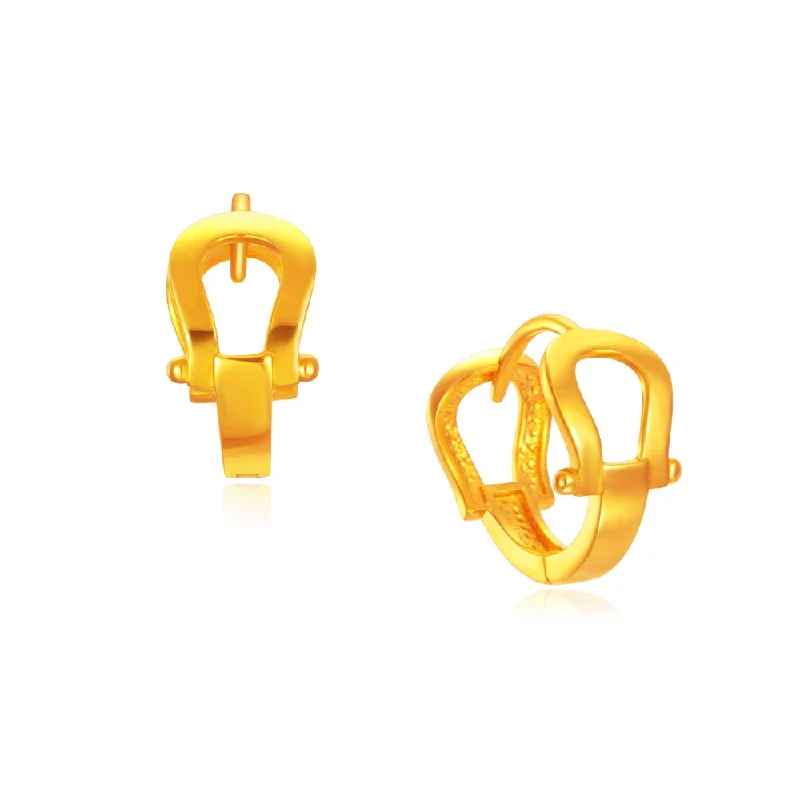 916 Gold Horseshoe Hoop Earrings