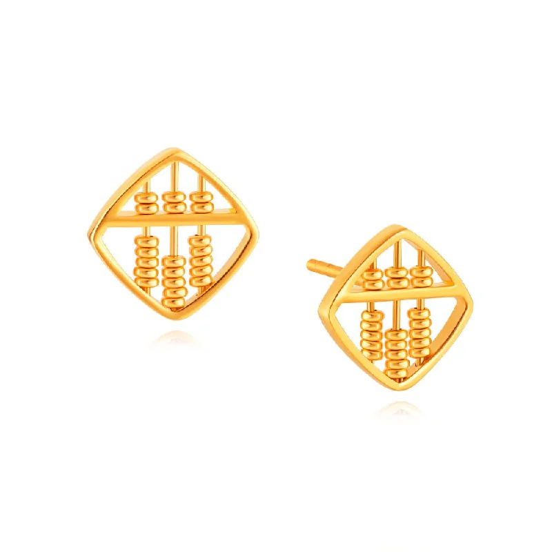 916 Gold Success Abacus Stud Earrings