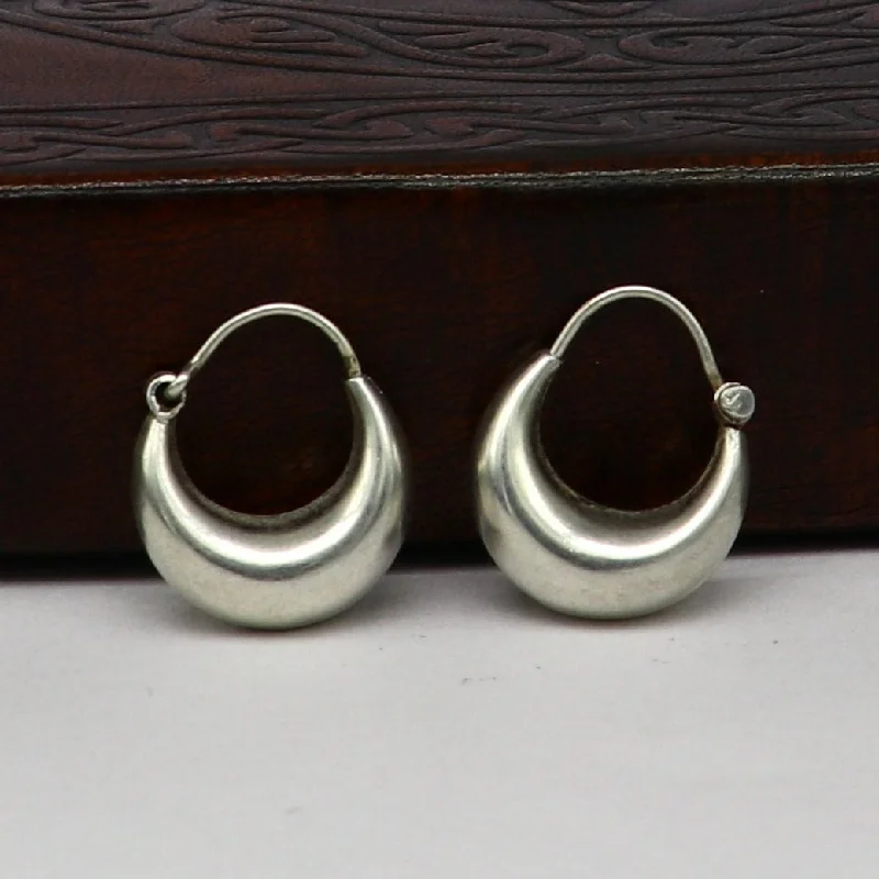 925 sterling silver handmade hoops kundal earring, excellent designer fancy daily use hook earring ear wire tribal vintage jewelry s891