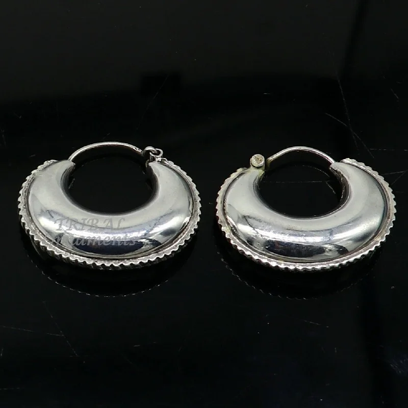 925 sterling silver handmade unique traditional cultural ethnic hoops earring bali for men's or girl's best dancing jewelry s1121