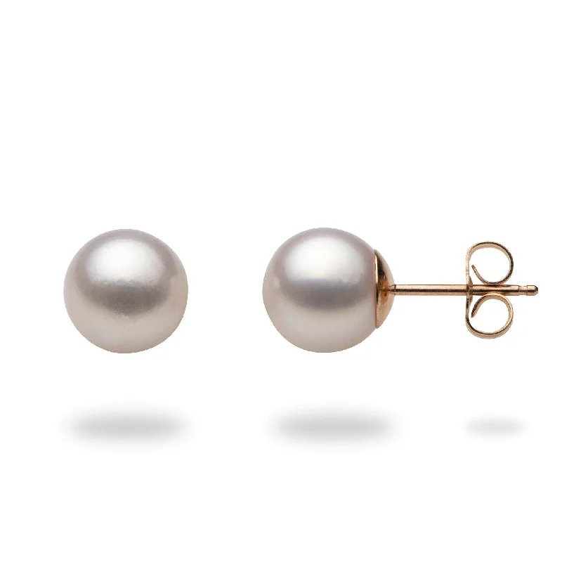 Akoya Pearl Earrings in Rose Gold - 8mm