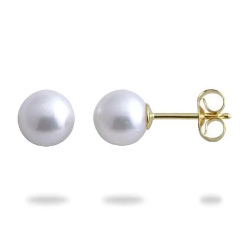 Akoya Pearl Earrings in Gold - 6.5-7mm