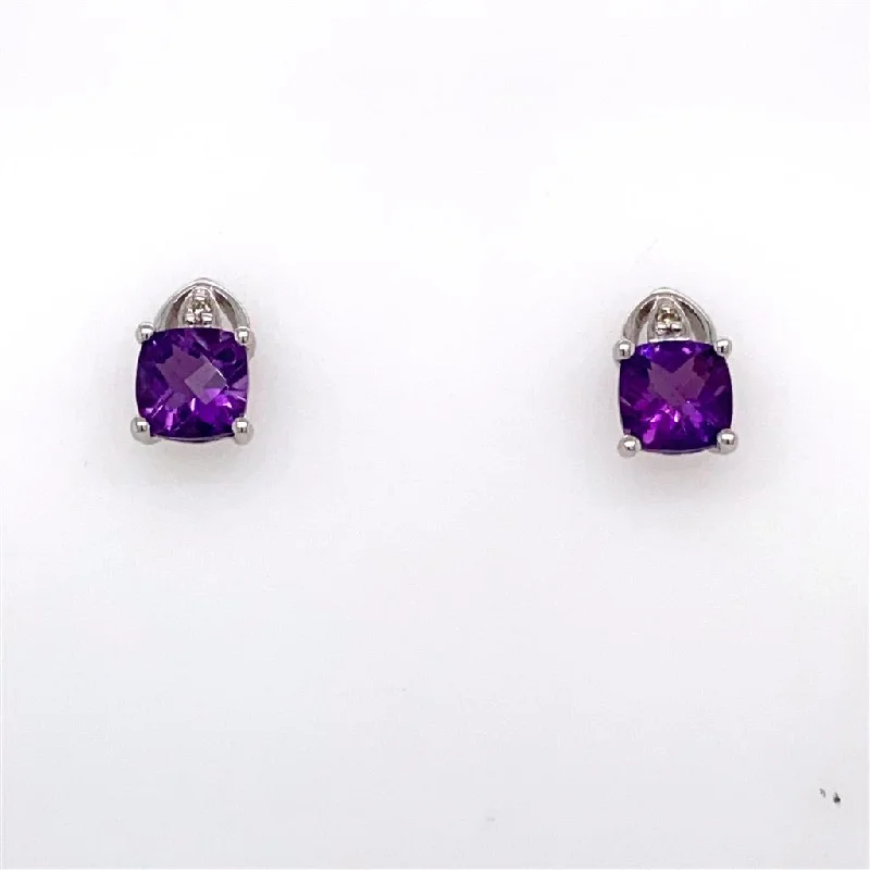 Amethyst & Diamond Earrings