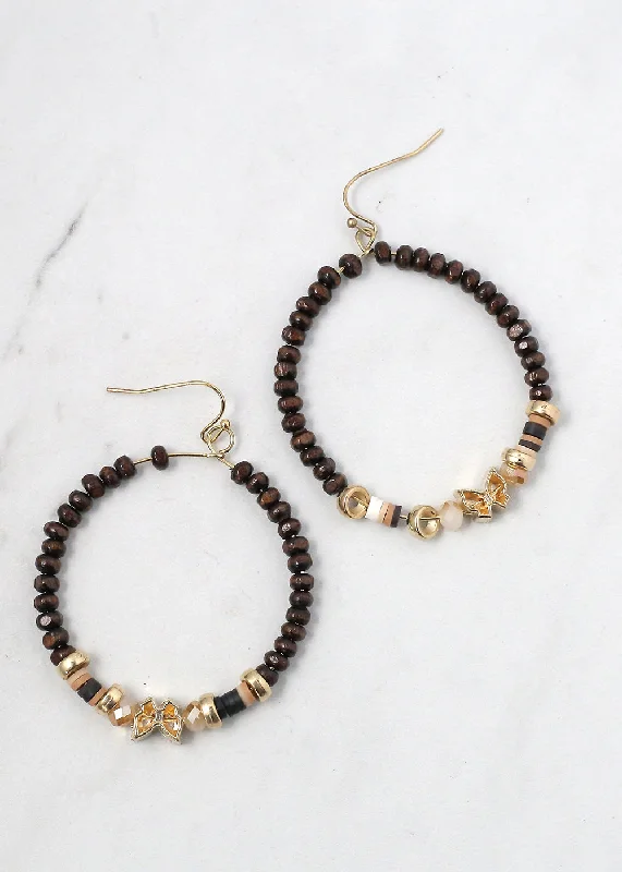 Beaded Hoops with Butterfly