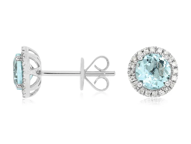 Aquamarine & Diamond Earrings