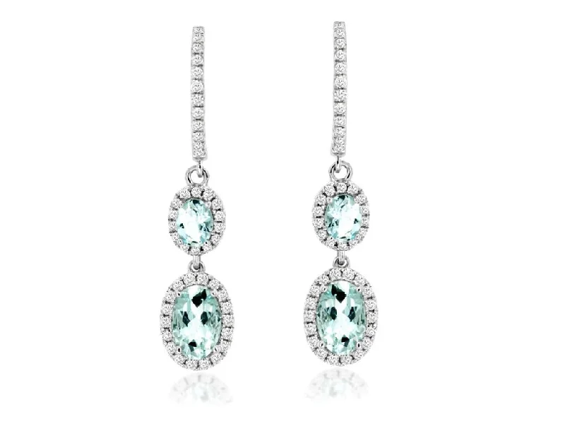 Aquamarine & Diamond Earrings