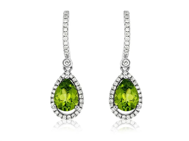 Peridot & Diamond Earrings