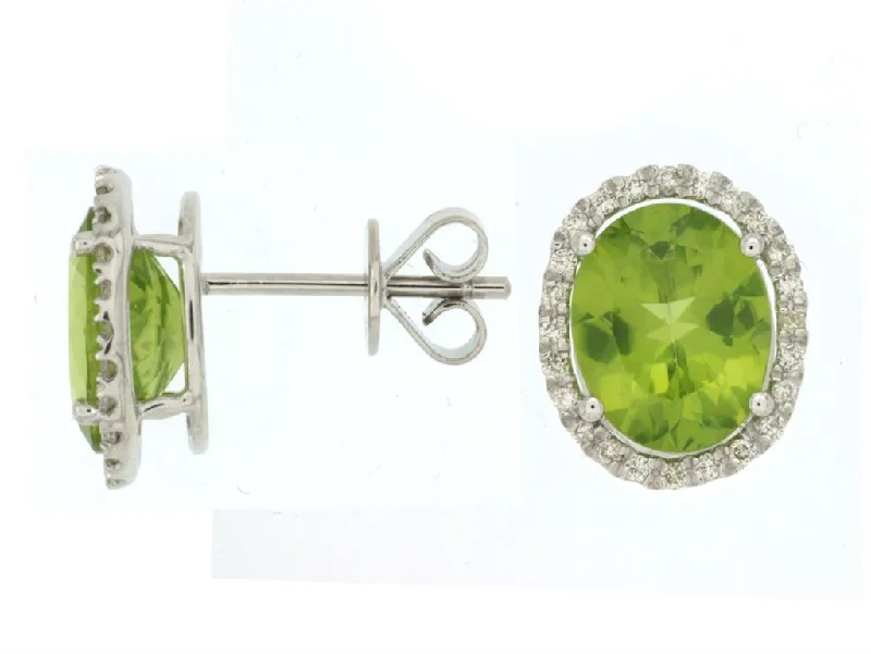 Peridot & Diamond Earrings