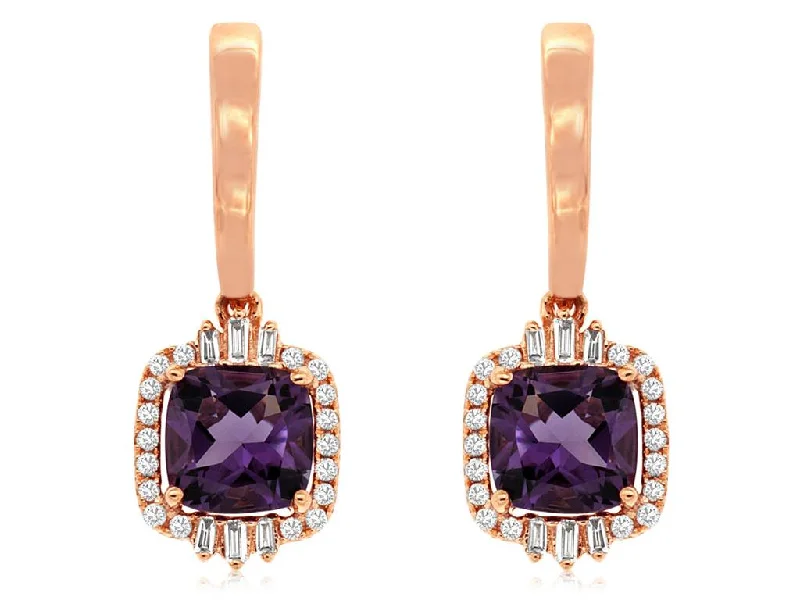 Amethyst & Diamond Earrings