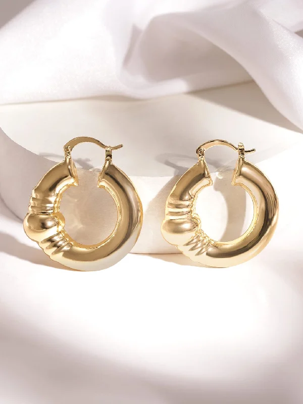 Rubans Voguish 18k Gold plated Tarnish free water proof Infinite Iris hoop Earring