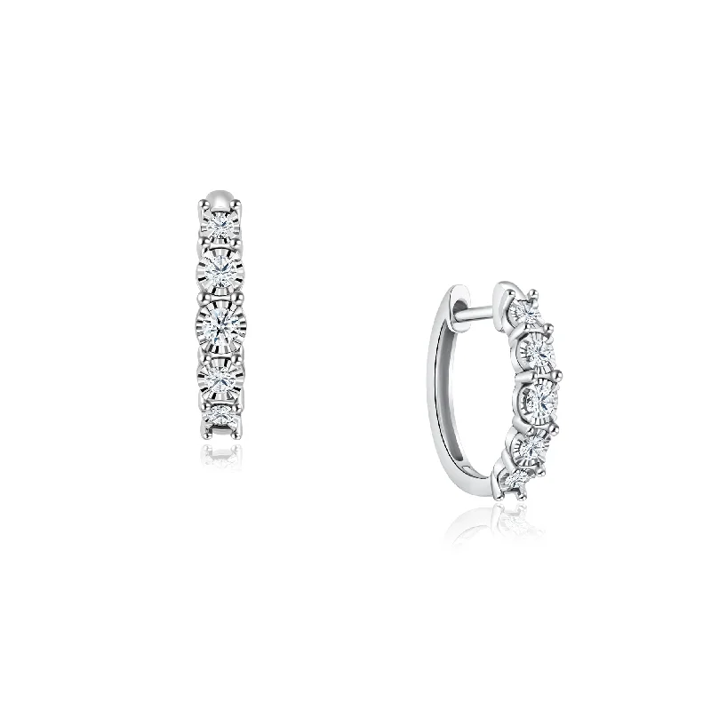 Elegante Diamond Hoop Earrings