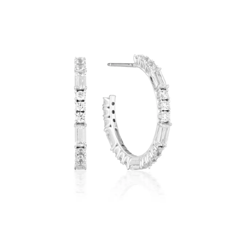 Georgini Sterling Silver Irina Medium Hoop Earrings