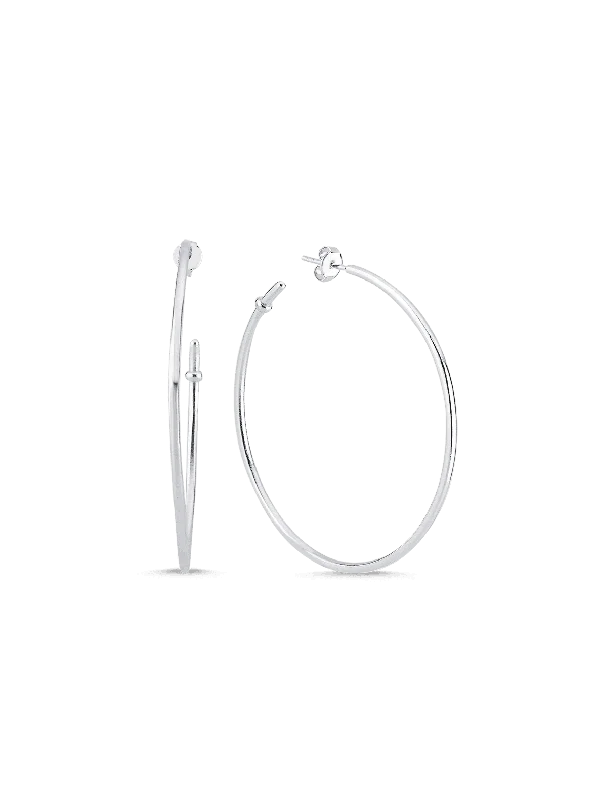 Grande Silver Hoop Earrings