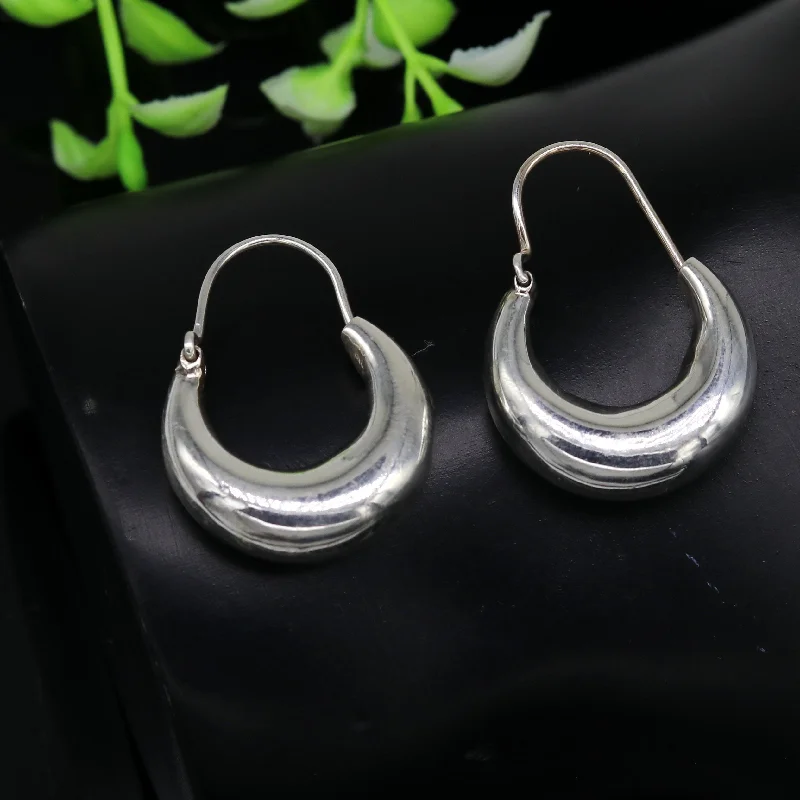 Handmade 925 sterling silver jewelry, fabulous vintage stylish customized hoops earrings bali tribal ethnic personalized jewelry ske1