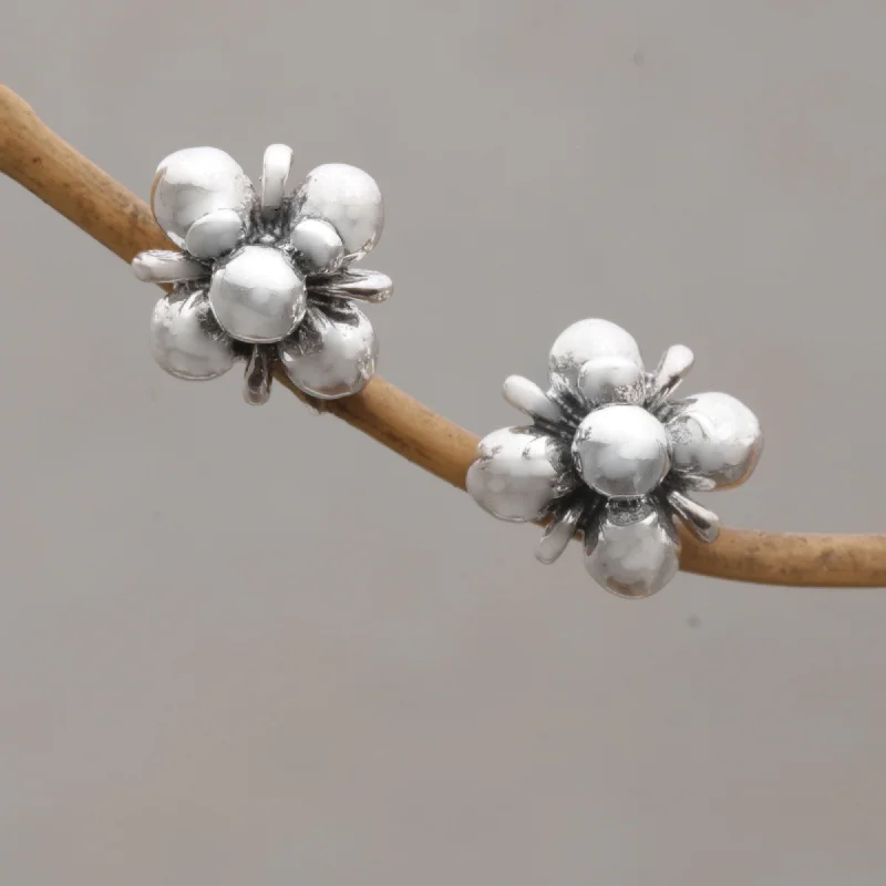 Jasmine Shine Sterling Silver Jasmine Flowers Stud Earrings from Bali