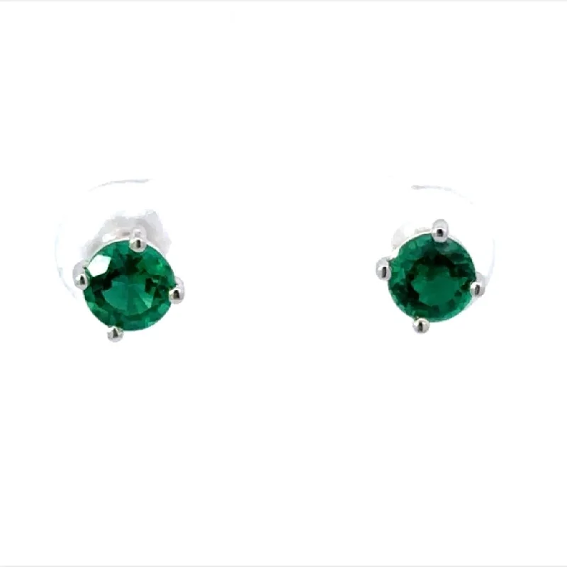 Lab Grown Emerald Earrings