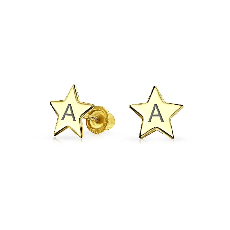 Minimalist 14K Gold Star Stud Earrings for Helix, Cartilage, and Lobe Piercing