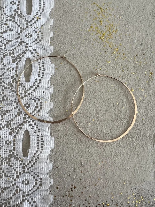 Large Moon Lover Hammered Hoop