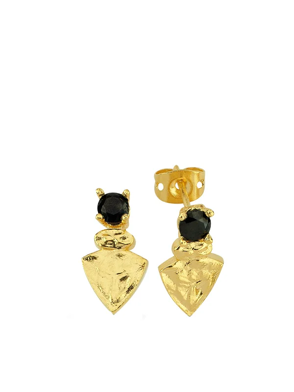 Nadia Black Earrings - Stud