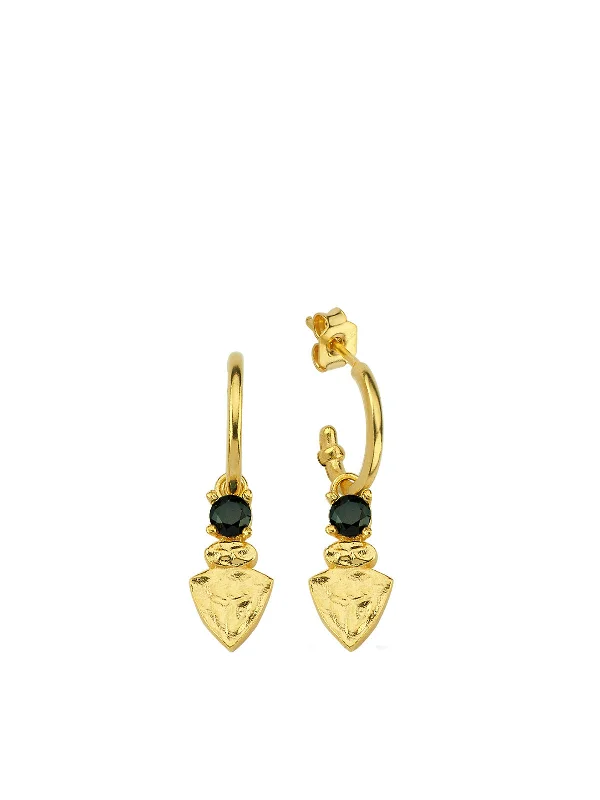 Nadia Black Hoop Earrings