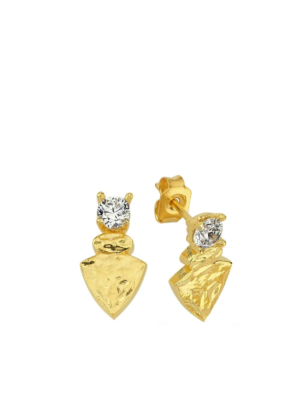 Nadia White Earrings - Stud