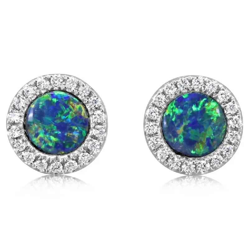 Opal & Diamond Earrings