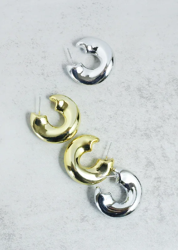 Open Wavy Hoop Earring