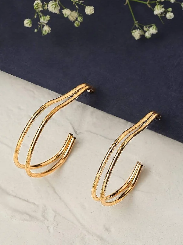 Rubans Gold Plated Handcrafted Hoop Earrings