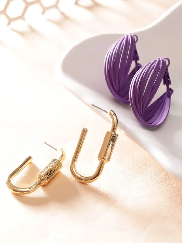 Rubans Set of 2 Gold-Plated Hoop Earrings