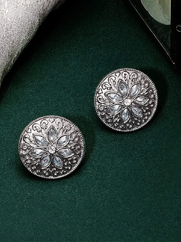 Rubans Silver Plated Stud Earrings