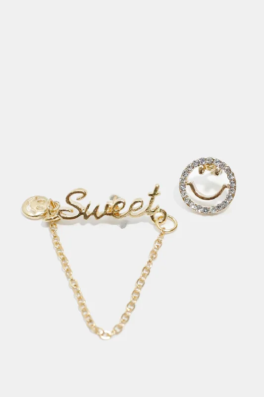 Smiley Face & "SWEET" Stud Earrings