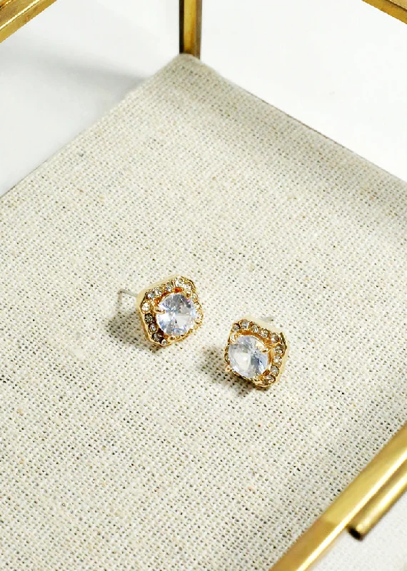 Square Rhinestone Studded Stud Earrings