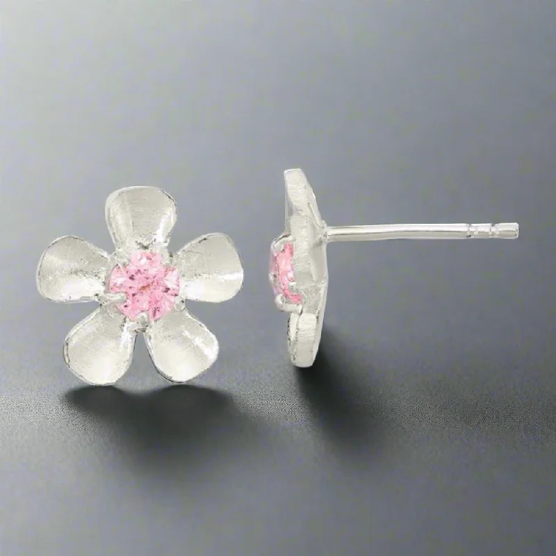 SS CZ Flower Earrings