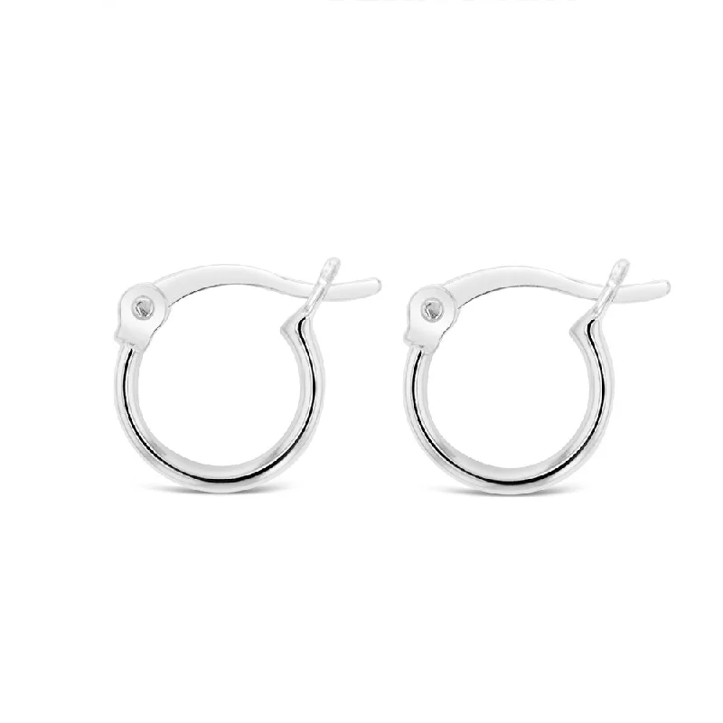 Sterling Silver Plain 10mm Hoop Earrings