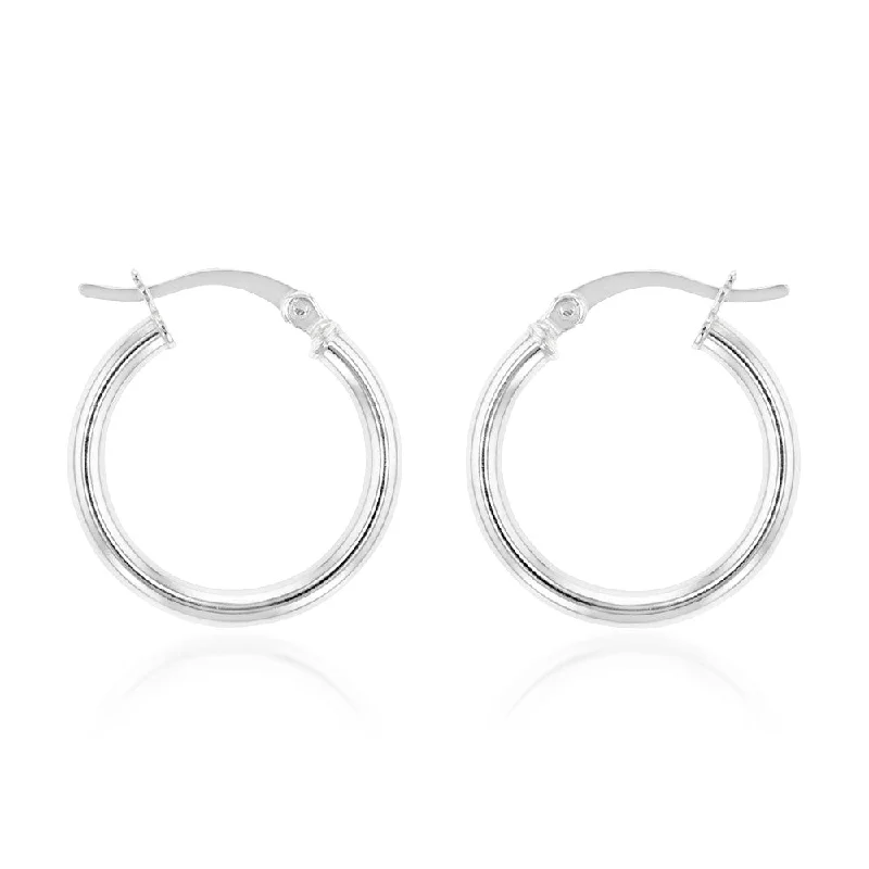 Sterling Silver Plain 20mm Hoop Earrings