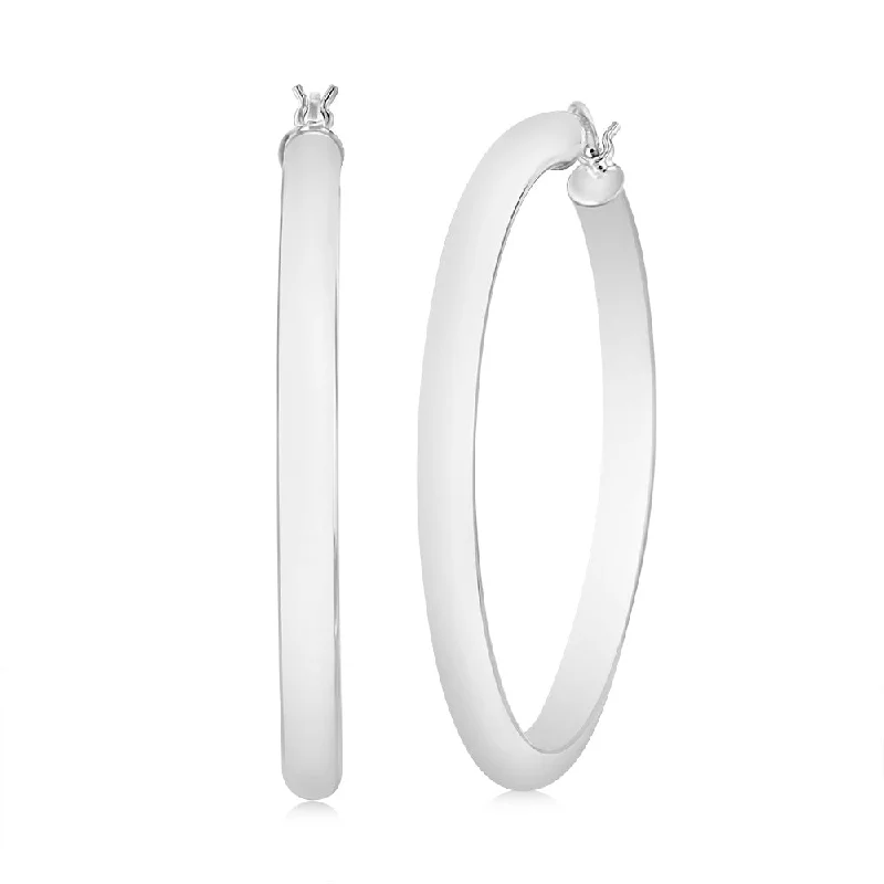 Sterling Silver Plain 40mm Hoop Earring