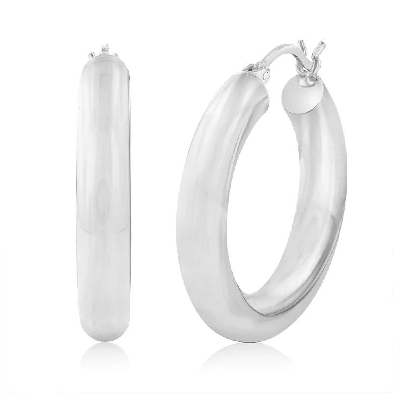 Sterling Silver Polished 20mm Hoop Earrings