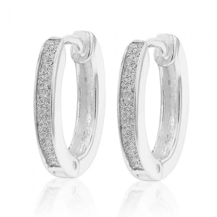 Sterling Silver Stardust Huggie Hoops Earrings